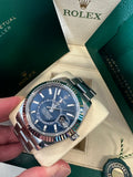 Rolex Sky-Dweller 42mm 336934 Oystersteel Fluted Bright Blue Dial 6