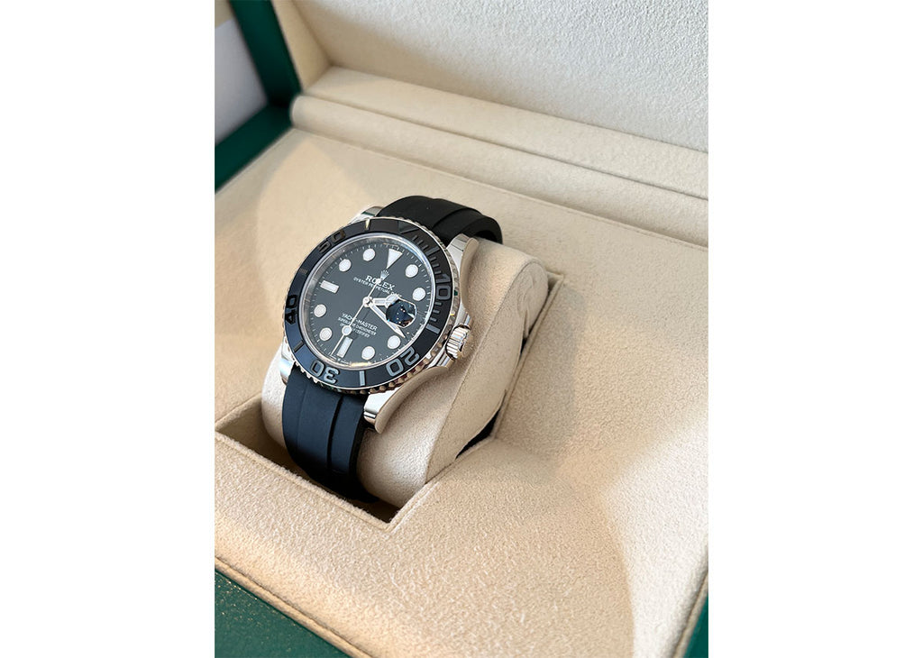 Rolex White Gold Yacht-Master 42 Watch - Black Dial - Oysterflex Strap - 226659 BK
