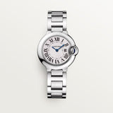 Cartier Ballon Bleu De Watch 28mm WSBB0073 Silver Dial Steel