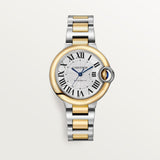 Cartier Ballon Bleu De Watch 33mm W2BB0037 Silver Dial Gold And Steel