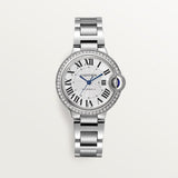Cartier Ballon Bleu De Watch 33mm W4BB0023 Silver Dial Steel