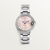 Cartier Ballon Bleu De Watch 33mm W4BB0037 Pink Dial Steel