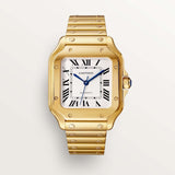 Cartier Santos De 35.1 mm WGSA0030 Silvered Opaline Dial Yellow Gold 1