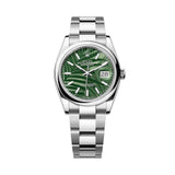Rolex DateJust 36mm 126200 Oystersteel Olive Green Palm Dial 1