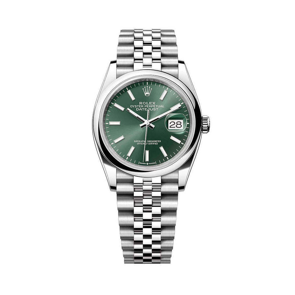 Rolex DateJust 36mm 126200 Oystersteel Jubilee Mint Green Dial