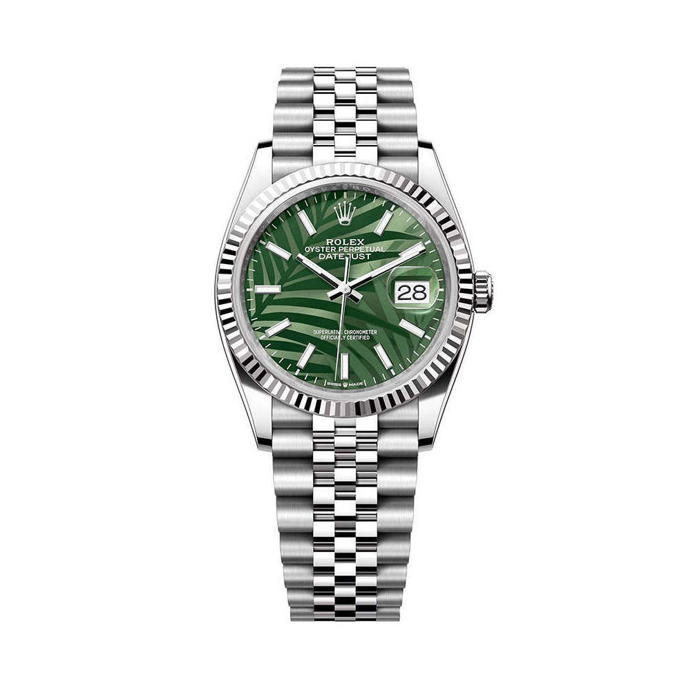 Rolex DateJust 36mm 126234 Oyster Jubilee Olive Green Palm Motif