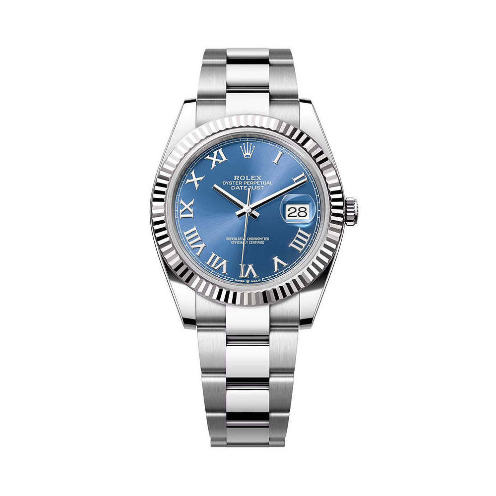 Rolex DateJust 41mm 126334 Oystersteel Fluted Bezel Blue Roman