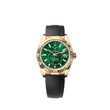 Rolex Sky-Dweller 42mm 336238 Yellow Gold Fluted Bezel Bright Green D Unworn/Complete/2025