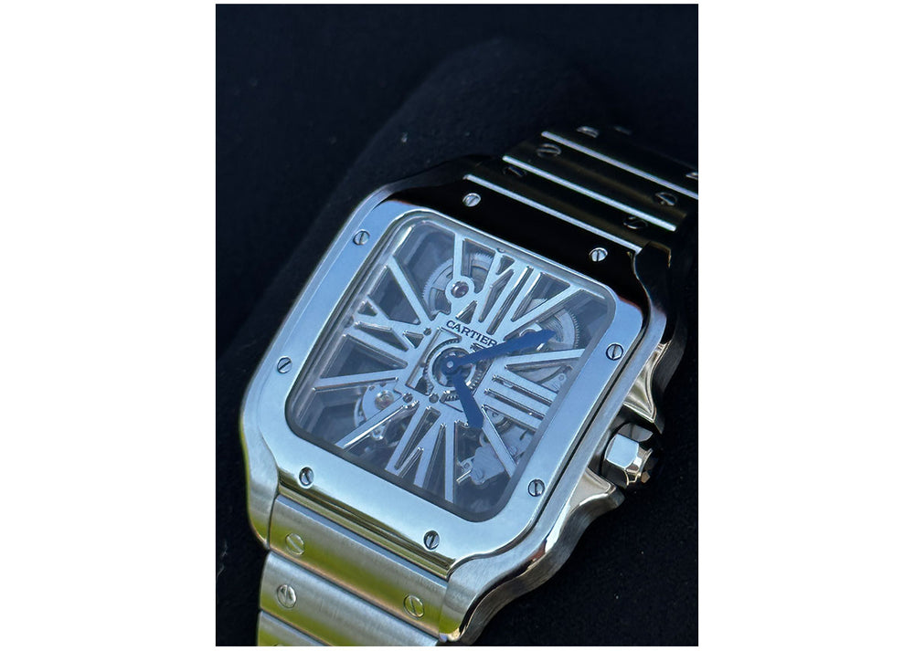 Cartier Skeleton 39.8mm WHSA0015 Stainless Steel Roman Transparent Dial
