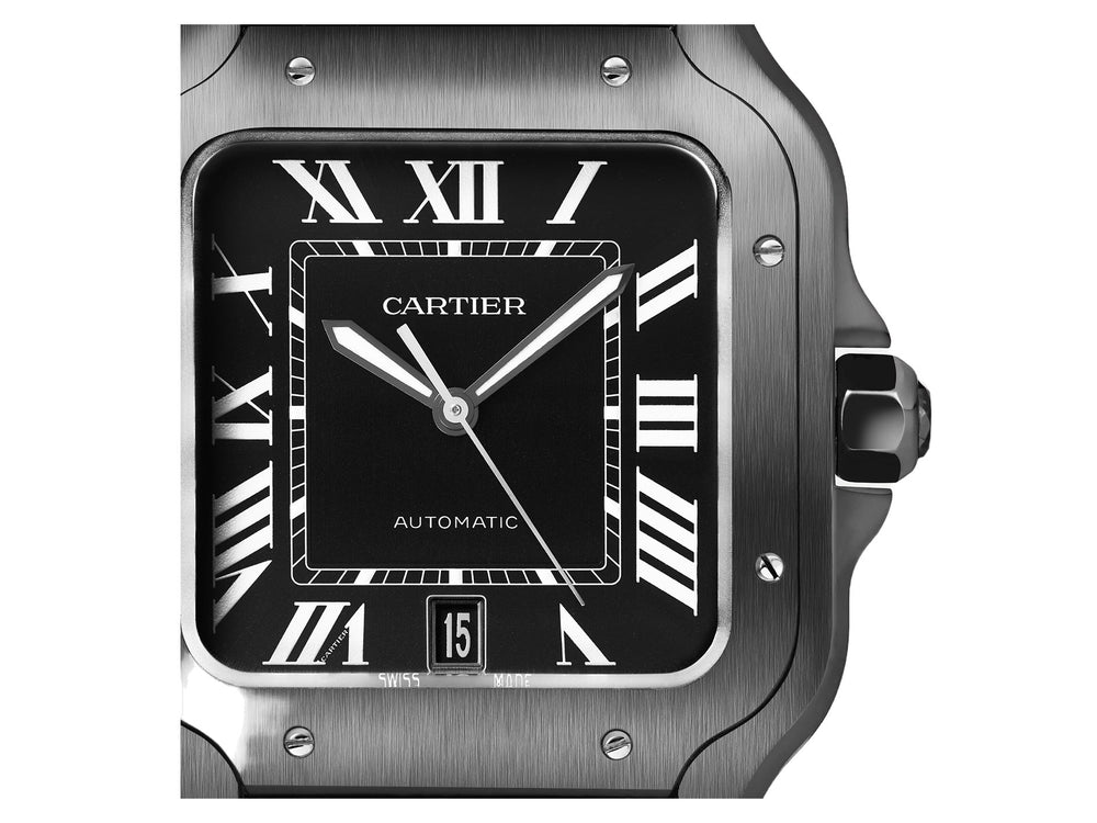 Cartier Santos Large 39.8mm WSSA0039 Rubber Roman Black Dial