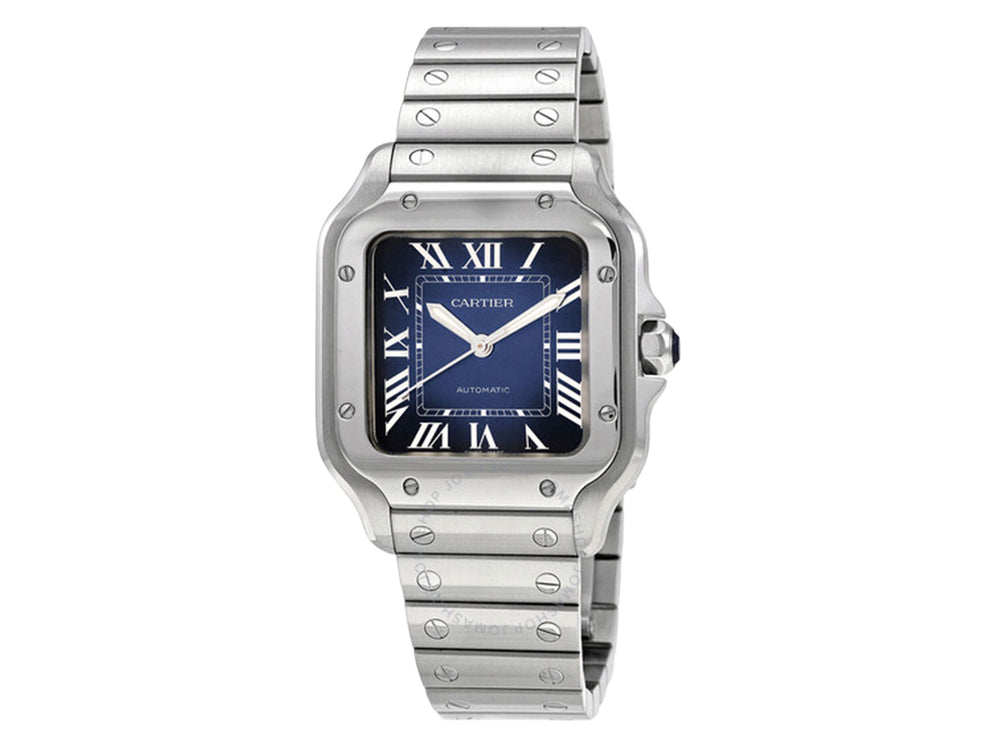 Cartier Santos de 35mm WSSA0063 Gold/Steel Roman Blue Dial