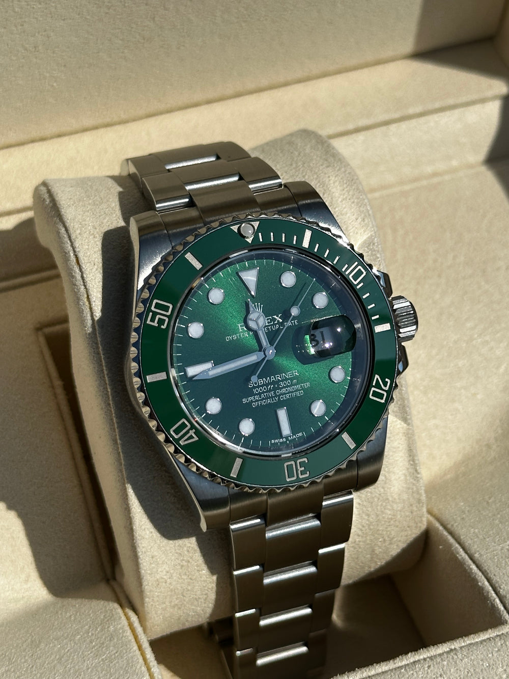 Buy Genuine Used Rolex Submariner Date 116610LV Watch - Green Dial