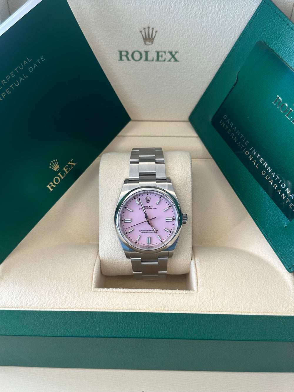 Rolex oyster perpetual 36 candy pink best sale
