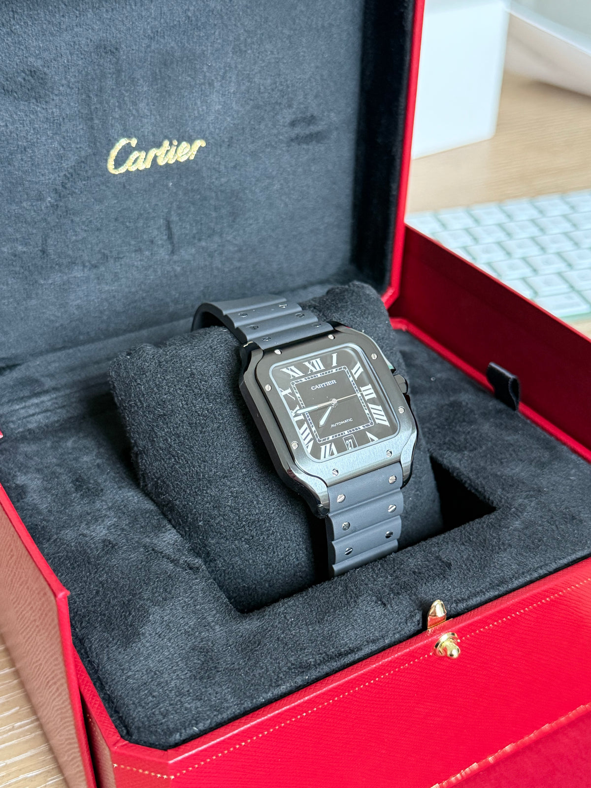 Cartier Santos De 39.8 mm WSSA0039 Black Dial Rubber – PrymTime