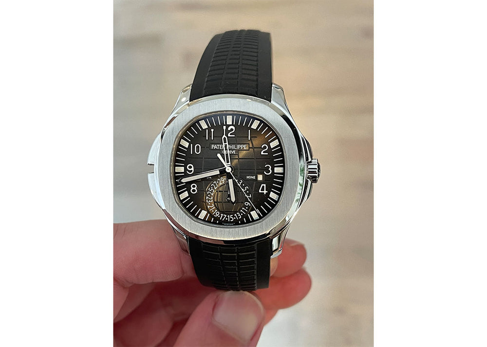 Patek Philippe Aquanaut Travel Time 5164A 40mm Stainless Steel Black Dial