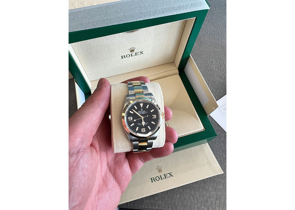 Rolex Perpetual Explorer 36mm 124273 Two Tone Oyster Black