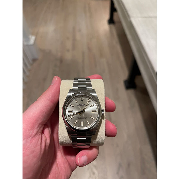 Oyster perpetual silver dial outlet