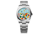 Rolex Oyster Perpetual 36mm 126000 Oystersteel Celebration Motif Turquoise Blue Dial