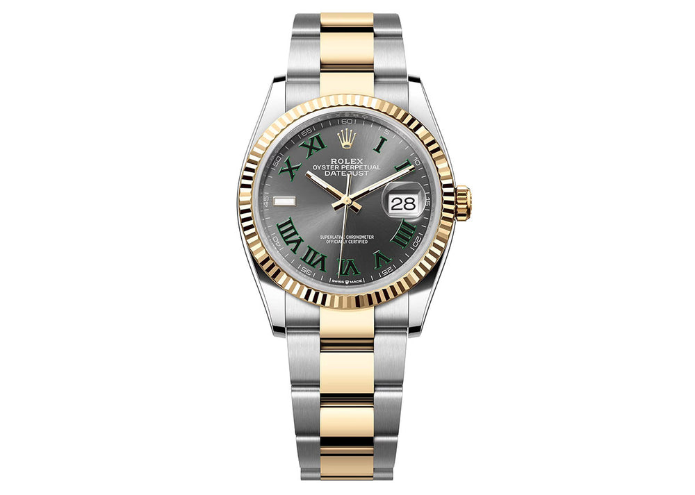 Rolex DateJust 36mm 126233 Two-Tone Oyster Roman Slate Dial