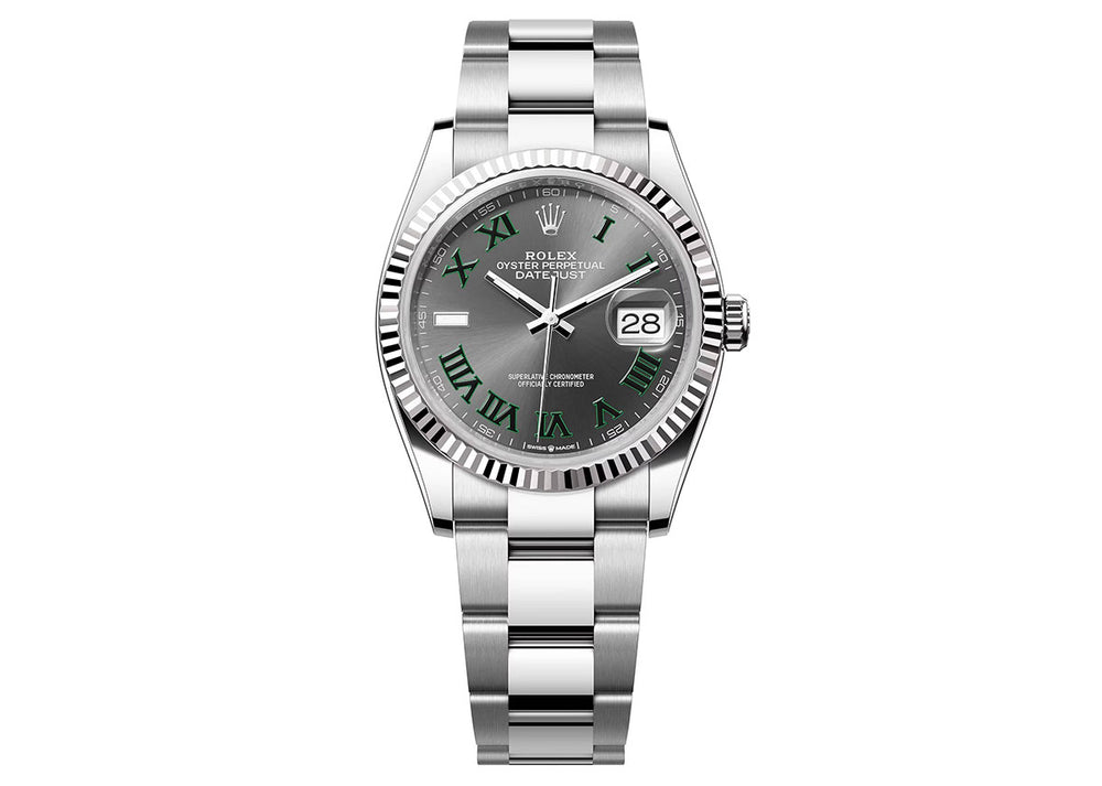 Rolex DateJust 36mm 126234 Oystersteel Oyster Roman Slate Dial PrymTime Watches