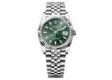 Rolex DateJust 36mm 126234 Oystersteel Jubilee Fluted Bezel Green Dial