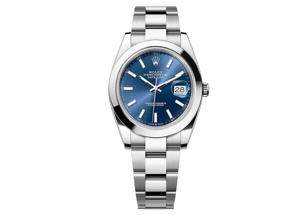 Rolex DateJust 41mm 126300 Oystersteel Bright Blue Dial
