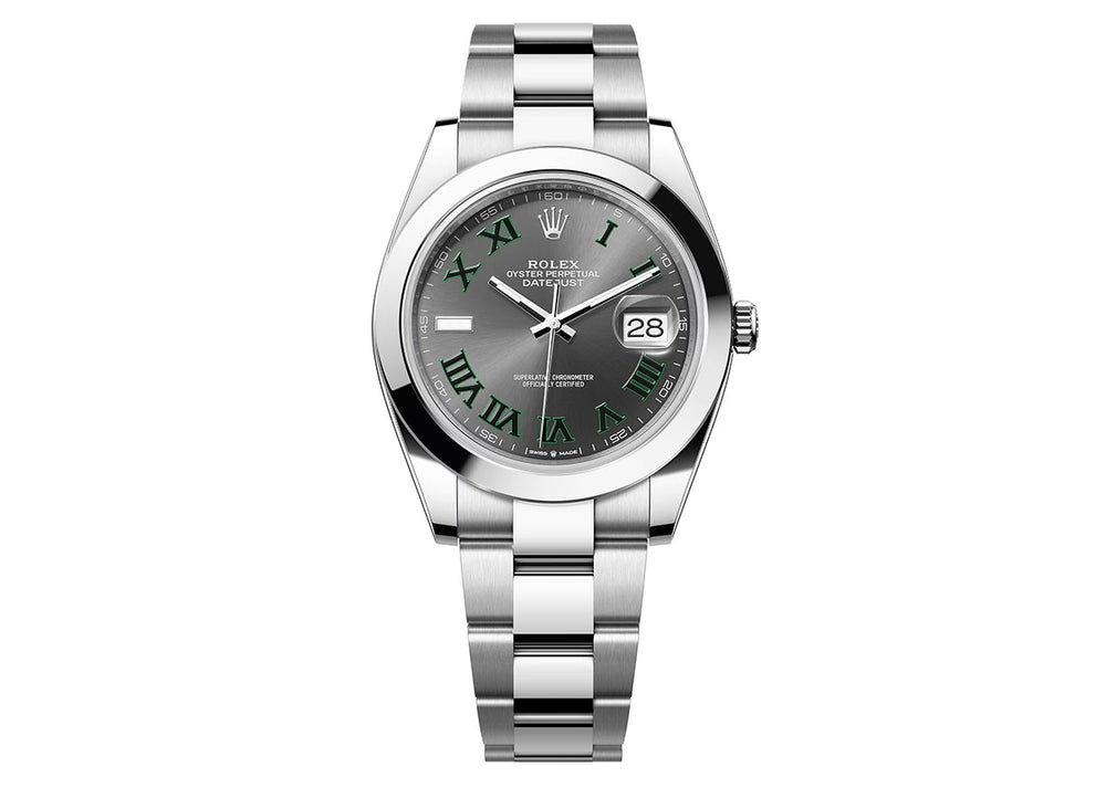 Rolex DateJust 41mm 126300 Oystersteel Slate Roman Dial PrymTime Watches