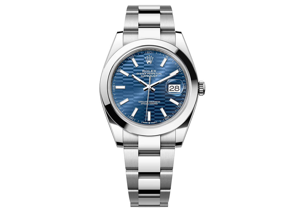 Rolex DateJust 41mm 126300 Oystersteel Oyster Blue Motif Dial