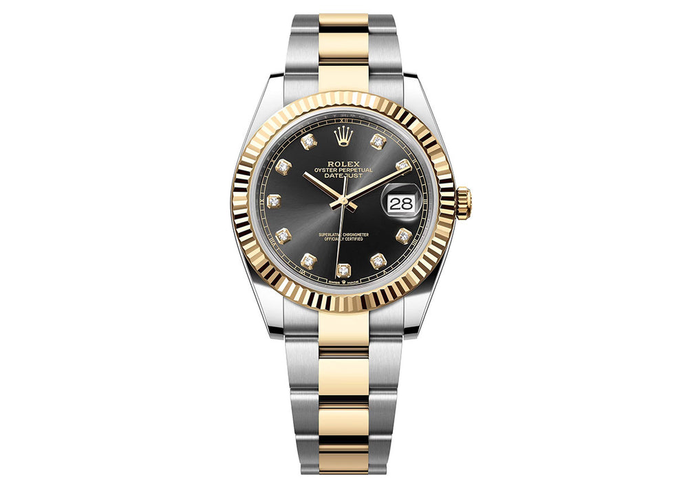Rolex Datejust 41mm 126333 Two-Tone Oyster Black Diamond Dial