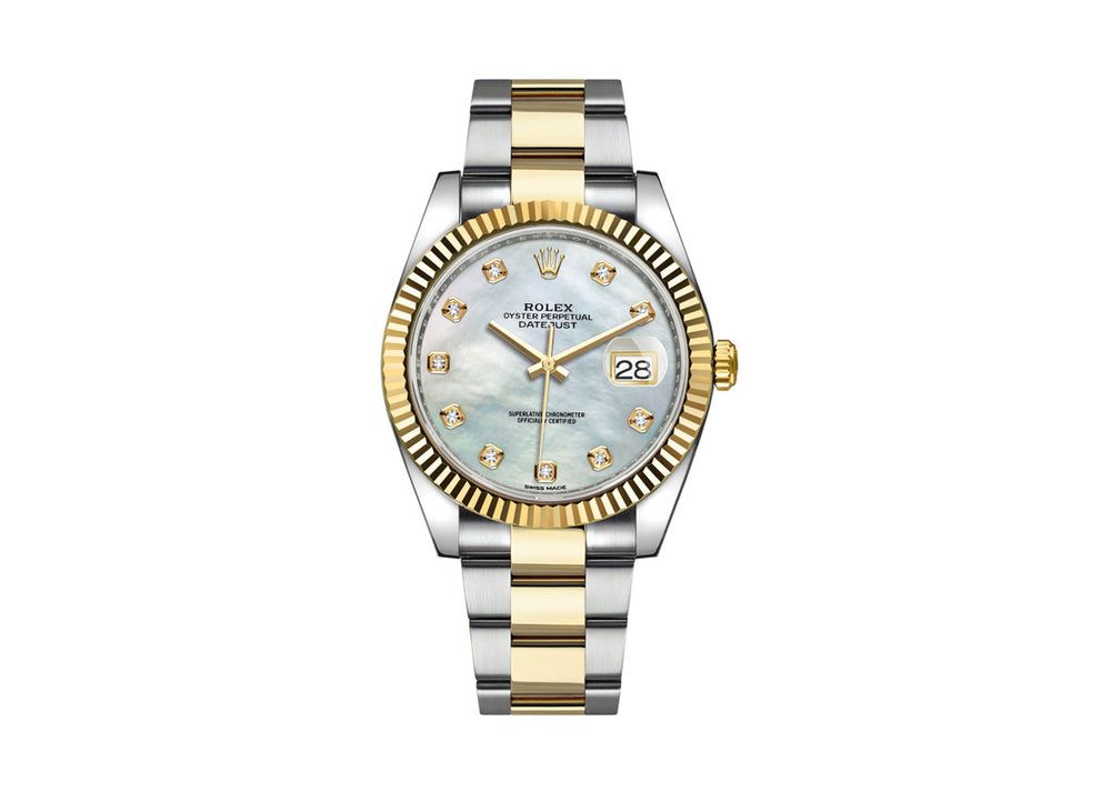 Rolex Date Just 41mm 126333 Two-Tone Oyster Mother Of Pearl Dial