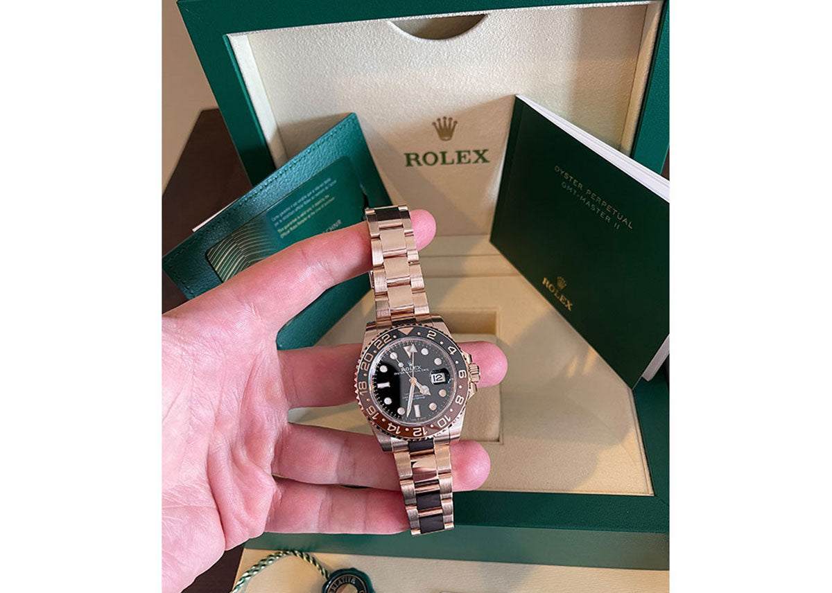 ROLEX ボックスセットMサイズ Rolex GMT-Master II 40mm 126715CHNR Everose Gold Oyster Black Dial