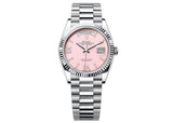 Rolex Day-Date 36mm 128236 Platinum President Opal Pink Diamond Dial