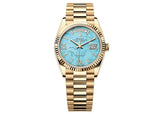 Rolex Day-Date 36mm 128238 Yellow Gold President Turquoise Diamond Dial