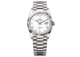 Rolex Day-Date 36mm 128239 White Gold President White Roman Dial
