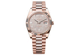 Rolex Day-Date 40mm 228235 Rose Gold President Diamond Paved Dial