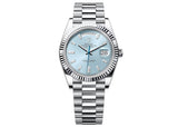 Rolex Day-Date 40mm 228236 Platinum President Baguette Ice-Blue Dial