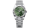 Rolex Day-Date 40mm 228236 Platinum President Olive Green Dial