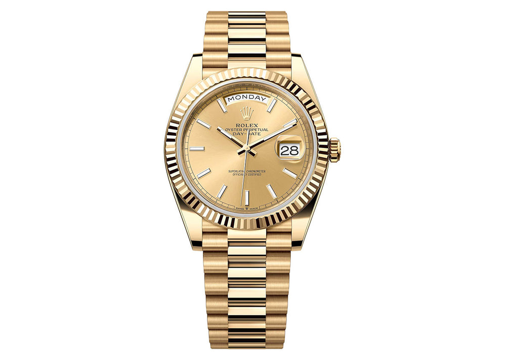 Rolex Day-Date 40mm 228238 Yellow Gold President Champagne Dial