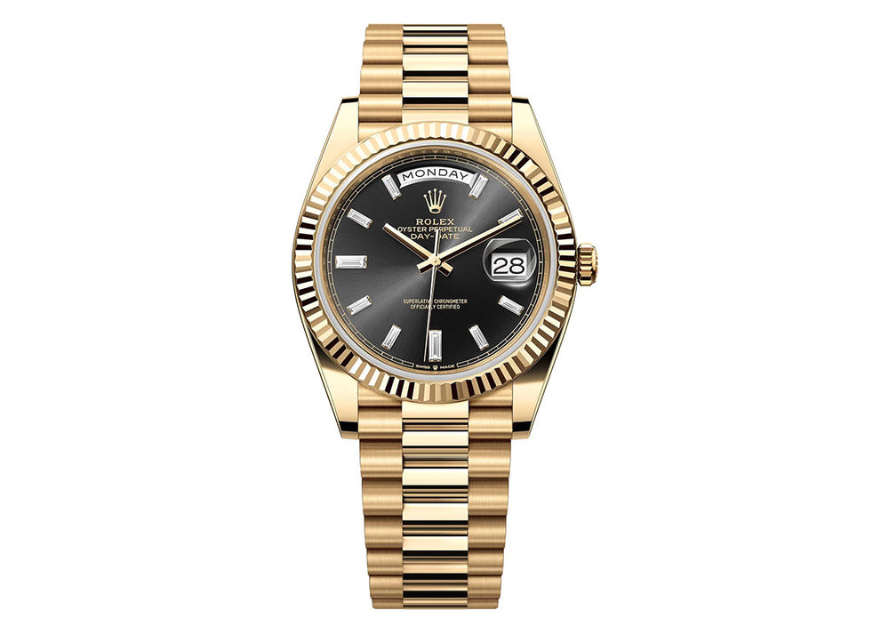 Rolex Day-Date 40mm 228238 Yellow Gold President Black Diamond Dial
