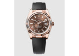 Rolex Sky-Dweller 42mm 336235 Everose Gold Oysterflex Chocolate Dial