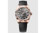 Rolex Sky-Dweller 42mm 336235 Everose Gold Oysterflex Slate Dial