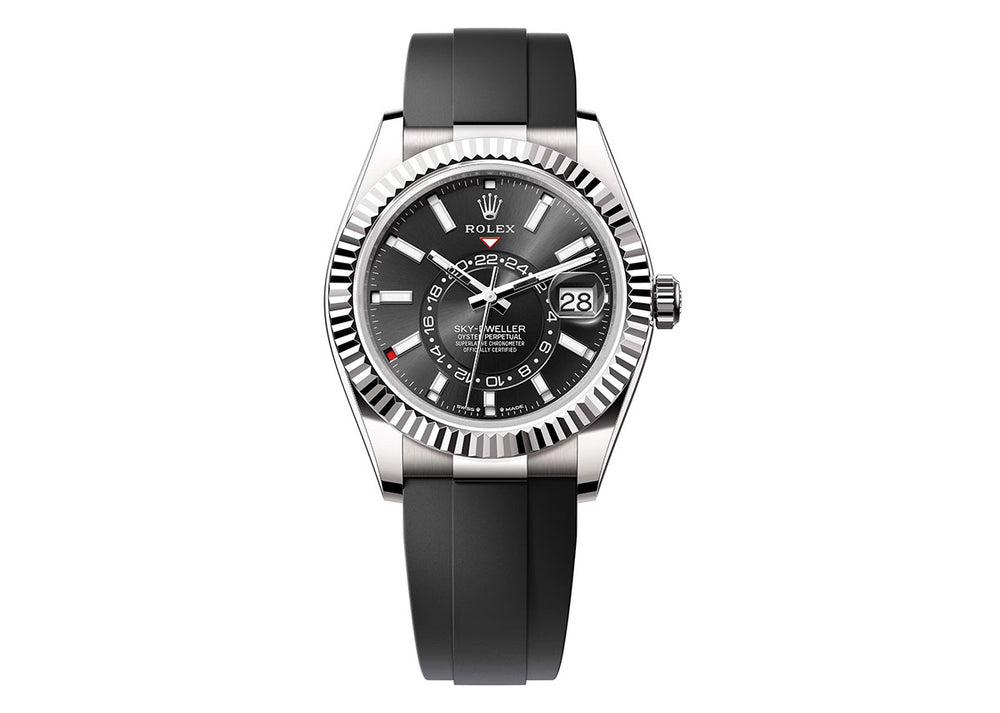 Rolex Sky Dweller 42mm 336239 White Gold Oysterflex Bright Black Dial