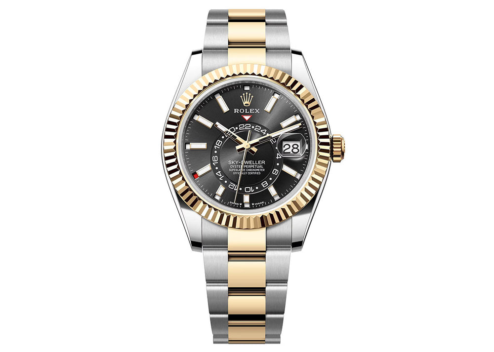 Rolex Sky-Dweller 42mm 336933 Two-Tone Oyster Bright Black Dial