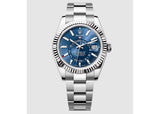 Rolex Sky-Dweller 42mm 336934 Oystersteel Fluted Bright Blue Dial
