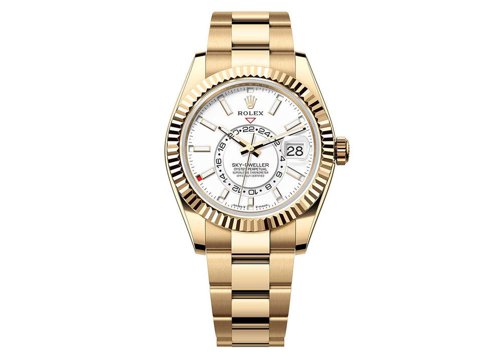 Rolex Sky-Dweller 42mm 336938 Yellow Gold Oyster Intense White Dial
