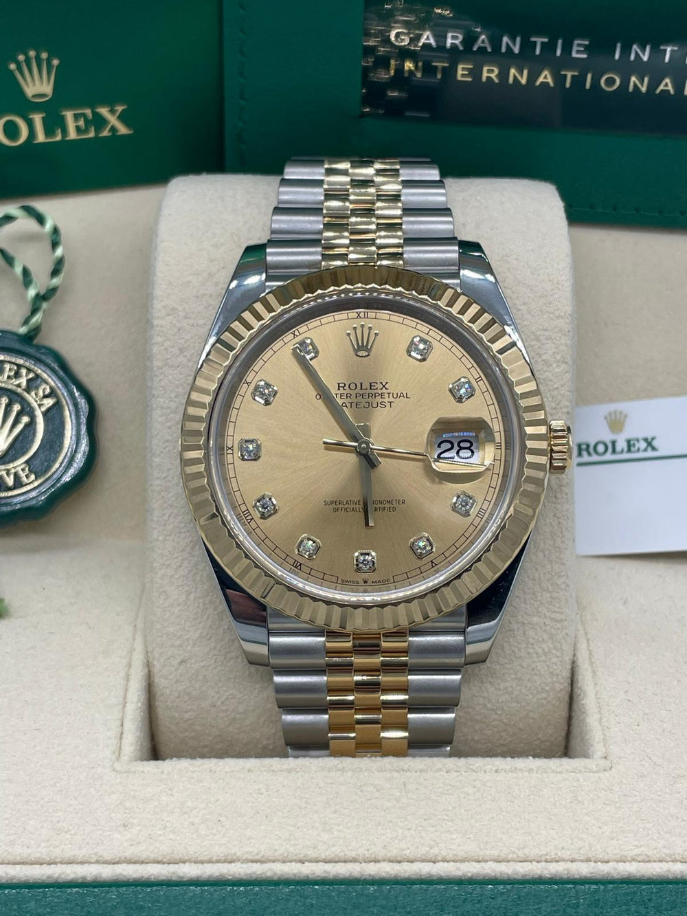2021 Rolex Datejust 126333 Champaign Fluted Jubilee Diamond Markers