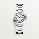 Cartier Ballon Bleu De Watch 28mm WSBB0073 Silver Dial Steel 