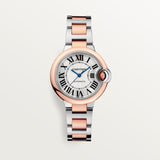 Cartier Ballon Bleu De Watch 33mm W2BB0032 White Dial Steel 