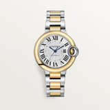 Cartier Ballon Bleu De Watch 33mm W2BB0037 Silver Dial Gold And Steel 