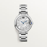 Cartier Ballon Bleu De Watch 33mm W4BB0021 Silver Dial Steel 